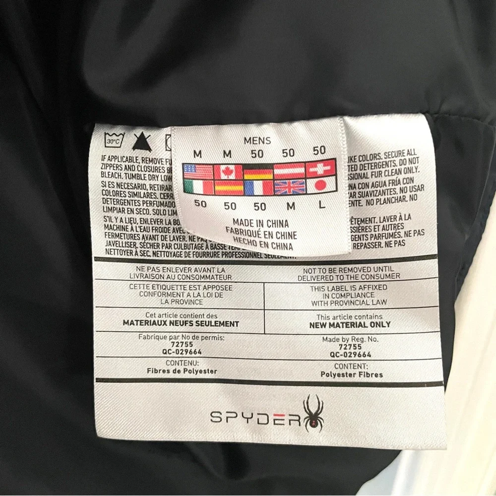 Spyder Nexus Hooded Puffer Logo Jacket in Dark Navy Size M